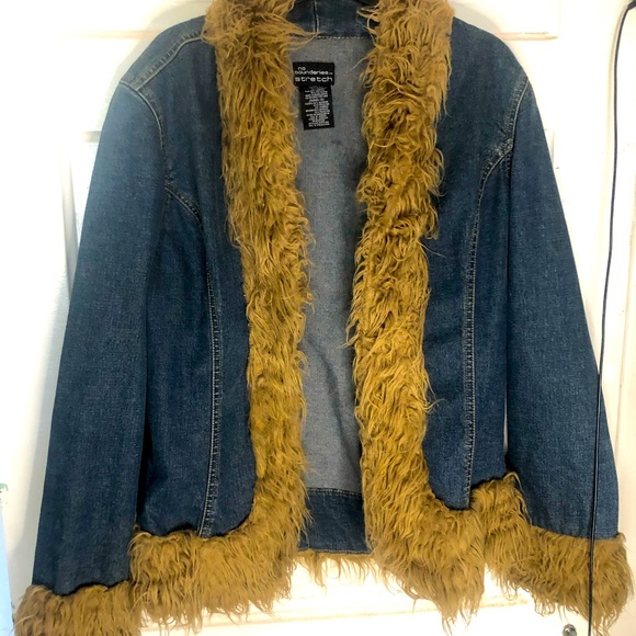 light denim jacket with fur